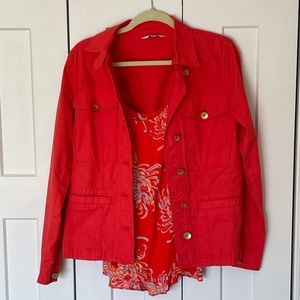Floral Cami / Matching Coral Jacket